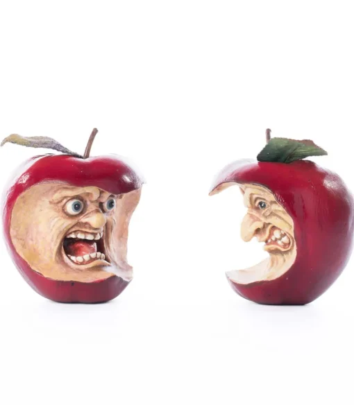 Katherines Collection Katherine's Collection 4.75" Toxic Terry and Noxious Nelson Apples Set of 2 Halloween Decoration 28-528606 New