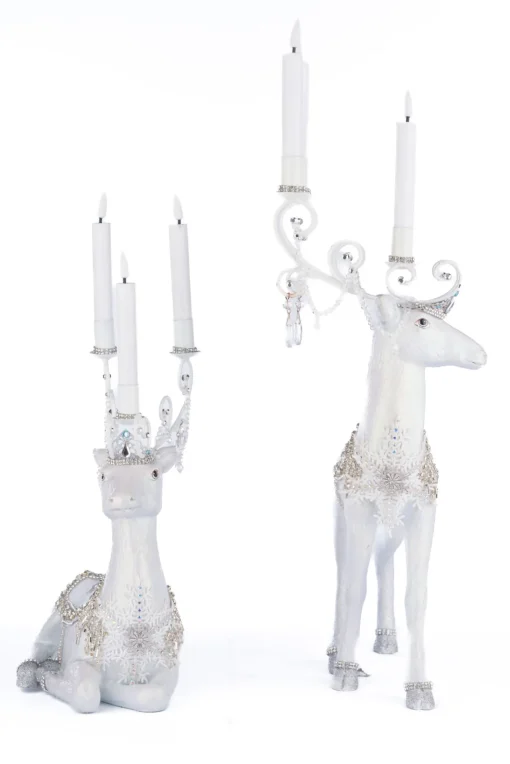 Katherines Collection Katherine's Collection Crystal Christmas Standing or Sitting Deer Christmas Candleholder