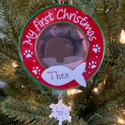 Polar X Kitty Cat's First Christmas Picture Frame Personalized Christmas Ornament PF1716 Outlet
