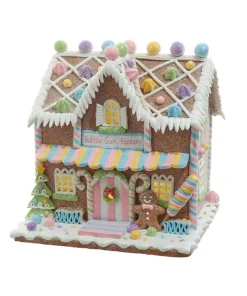 Kurt Adler 8. Battery Operated LED Lighted Gingerbread Bubblegum Factory JEL1415 Hot