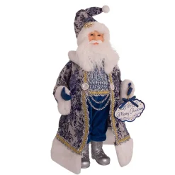Kurt Adler 18" Blue Delft Santa Holding Sign Christmas Figure J6098