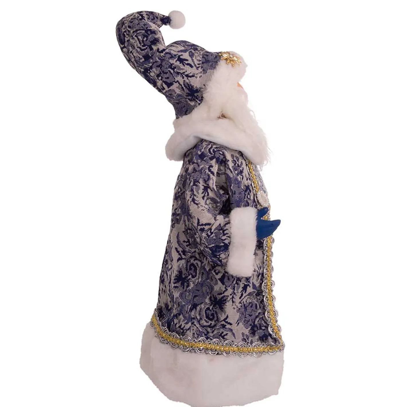 Kurt Adler 18" Blue Delft Santa Holding Sign Christmas Figure J6098