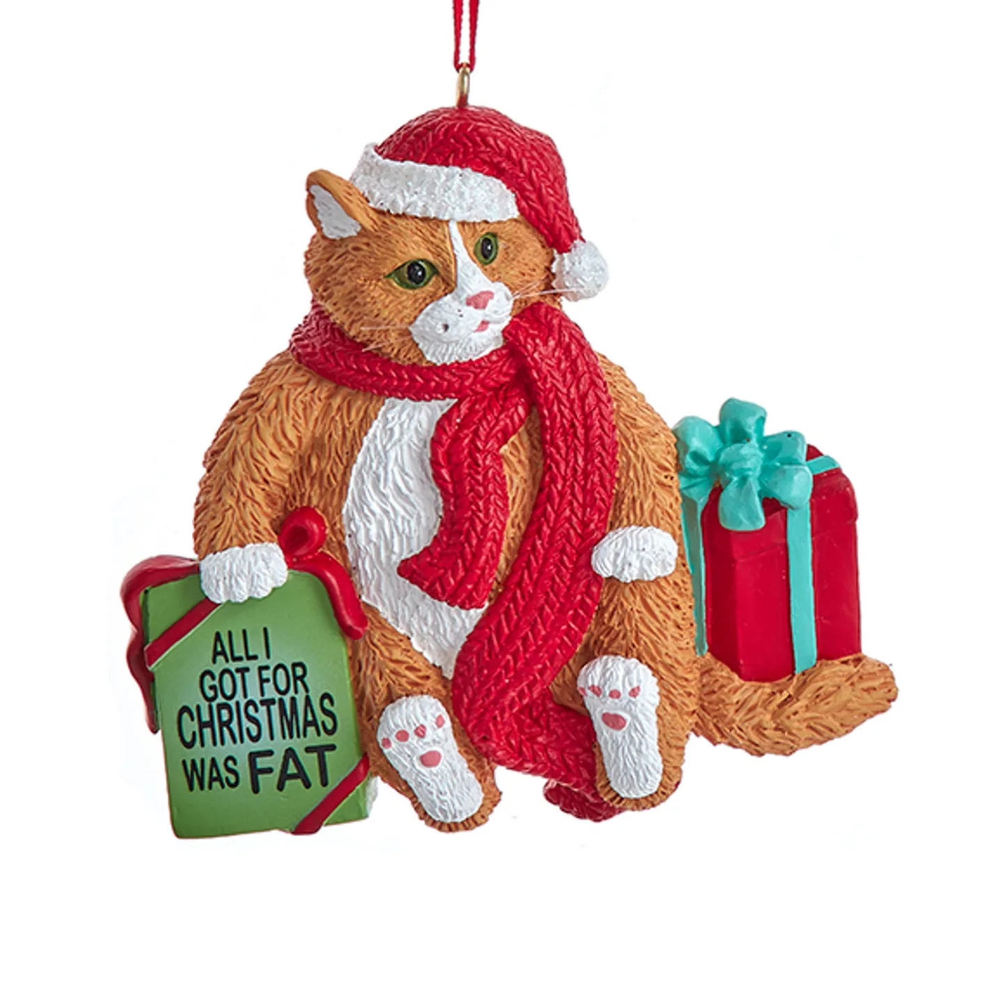 Kurt Adler 3.5" Fat Cat Christmas Ornament A2220 Outlet