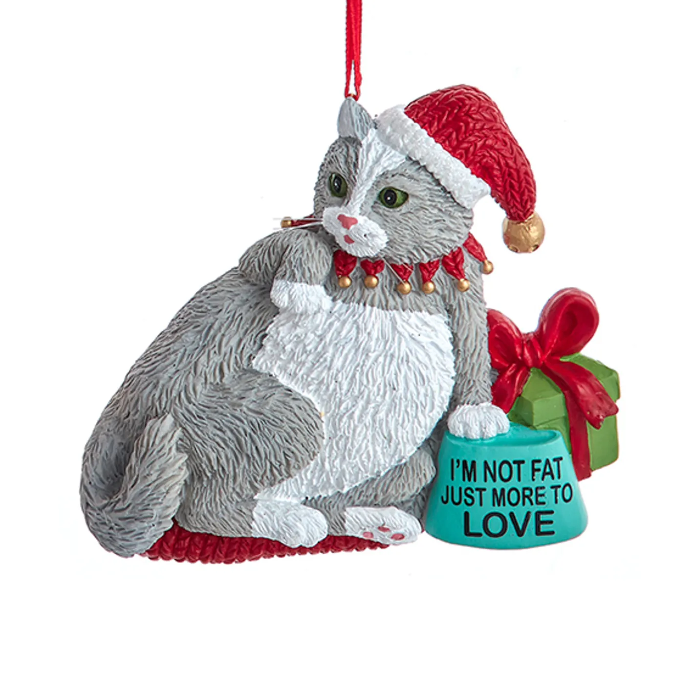 Kurt Adler 3.5" Fat Cat Christmas Ornament A2220 Outlet
