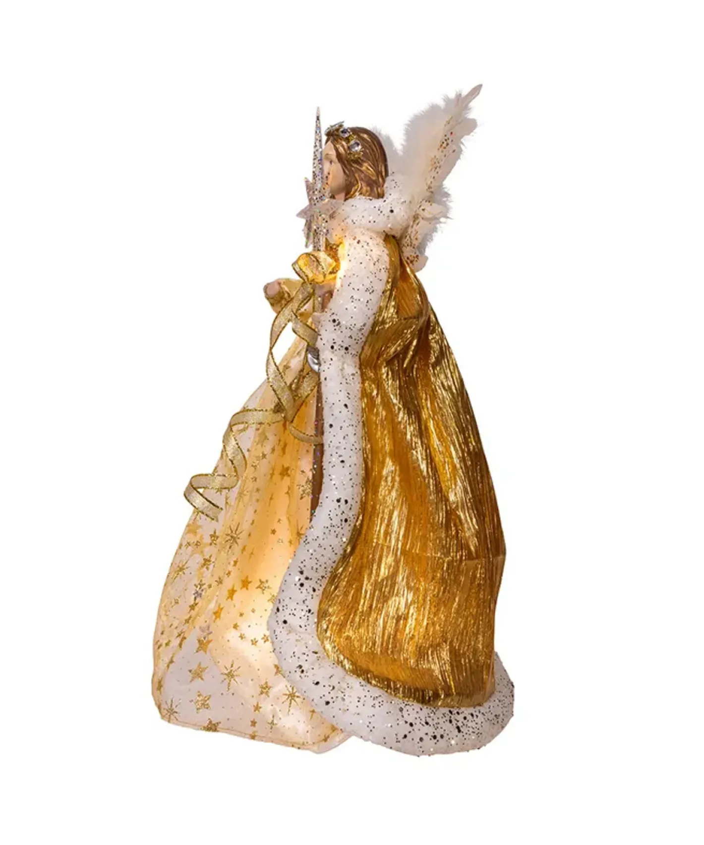 Kurt Adler 16" Gold Celestial Angel Christmas Tree Topper UL2249