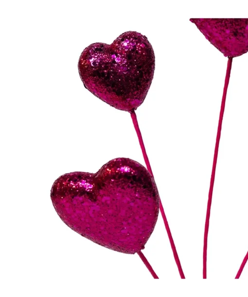 Kurt Adler 19" Pink Glitter Heart Christmas Tree Spray C9598 Discount