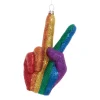 Kurt Adler 5.75" Pride Peace Hand Glass Christmas Ornament T3715 Hot