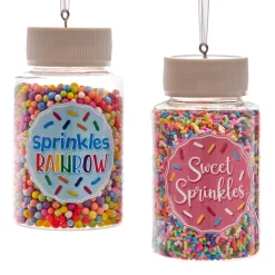 Kurt Adler 3.3" Set of 2 Cookie Sprinkles Jar Christmas Ornament D4226