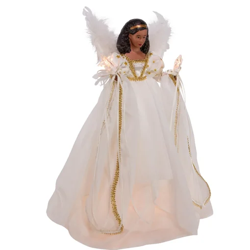 Kurt Adler 12" UL 10-Light African American Ivory and Gold Christmas Tree Topper UL2230 Sale