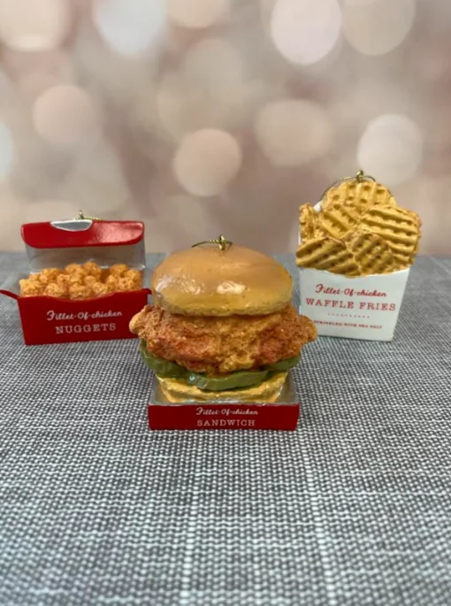 Kurt Adler Fast Food Chicken Sandwich, Nuggets and Fries Christmas Ornament A2442 New