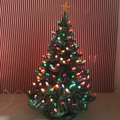 Handmade Ceramics Large Lighted Green Ceramic Christmas Tree 23" Sale