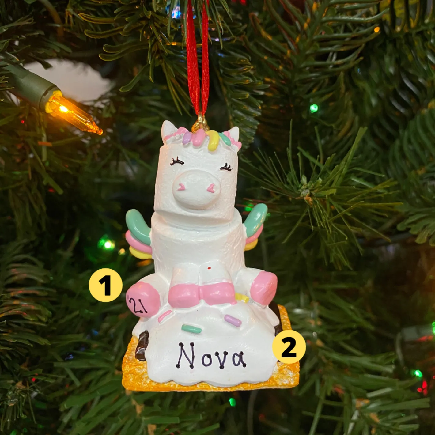 Polar X Marshmallow Unicorn Personalized Christmas Ornament MM20023 Online
