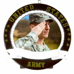 Polar X Personalized Black Army Frame Christmas Ornament Outlet