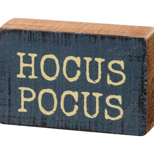 Primitives By Kathy 3" Hocus Pocus Halloween Block Sign 113696 Outlet