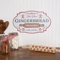 Primitives By Kathy 17" Mrs. Claus Gingerbread Bakery Metal Christmas Sign 119010 Clearance