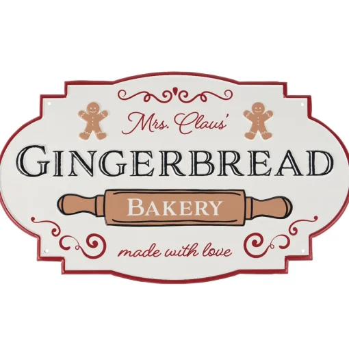Primitives By Kathy 17" Mrs. Claus Gingerbread Bakery Metal Christmas Sign 119010 Clearance