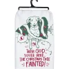 Primitives By Kathy The Tree Fainted Dog Christmas Tree Dish Towel 109663 New
