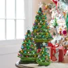 Raz Imports Raz 8", 13", or 17" Battery Operated Lighted Green Ceramic Christmas Tree New