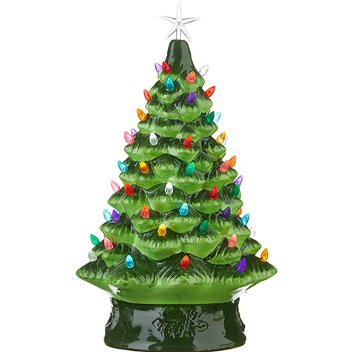 Raz Imports Raz 8", 13", or 17" Battery Operated Lighted Green Ceramic Christmas Tree New