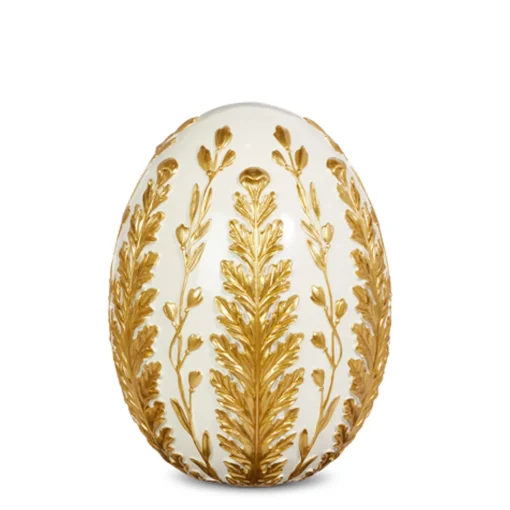 Raz Imports Raz 6", 8", or 9.75" Cream and Gold Easter Egg Decoration Sale