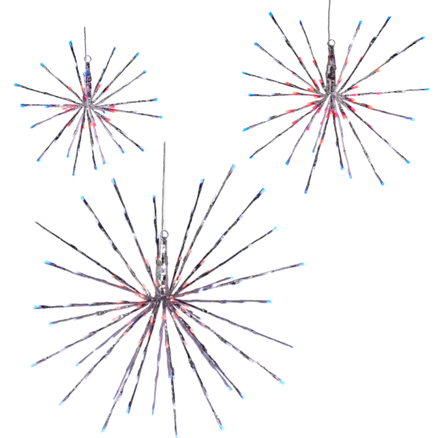 Raz Imports Raz 14", 18", or 23" Red, White, and Blue Lighted Silver Starburst Lights Sale