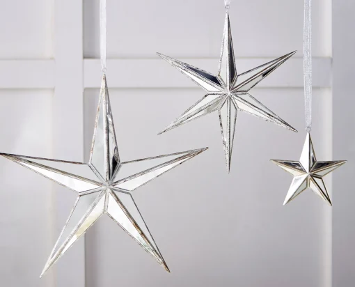 Raz Imports Raz 5.75", 12", or 15" Silver Mirrored Star Christmas Ornament Sale