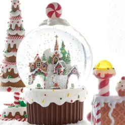 Raz Imports Raz 9.5" Animated Gingerbread Village Christmas Water Globe 4500790 Discount