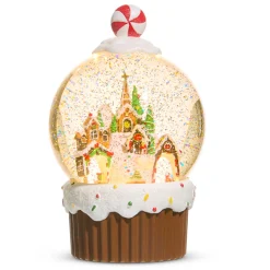 Raz Imports Raz 9.5" Animated Gingerbread Village Christmas Water Globe 4500790 Discount