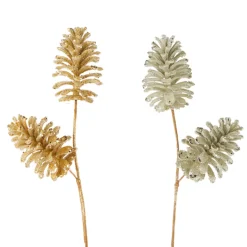 Raz Imports Raz 21.5" Beaded and Glittered Pinecone Stem Christmas Tree Spray F4106758 Outlet