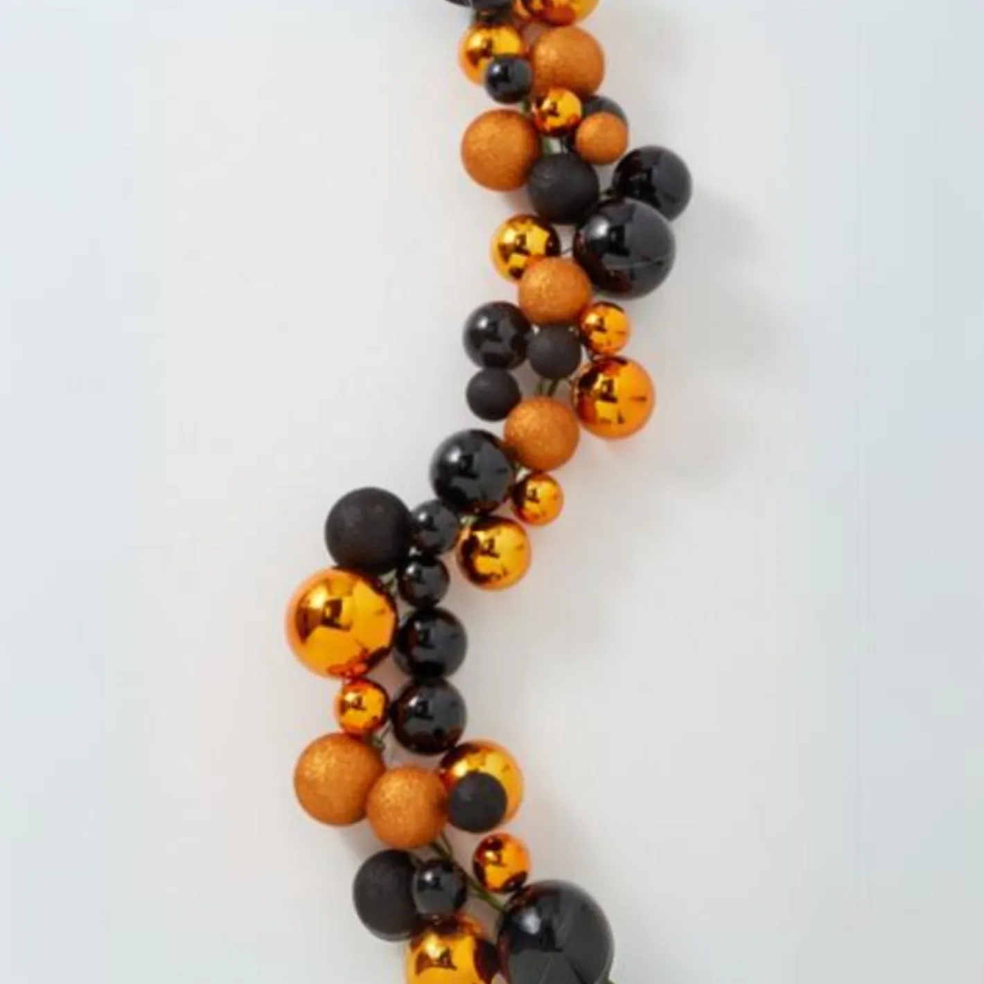 Raz Imports Raz 4' Black and Orange Plastic Ball Halloween Garland G4332727 Clearance