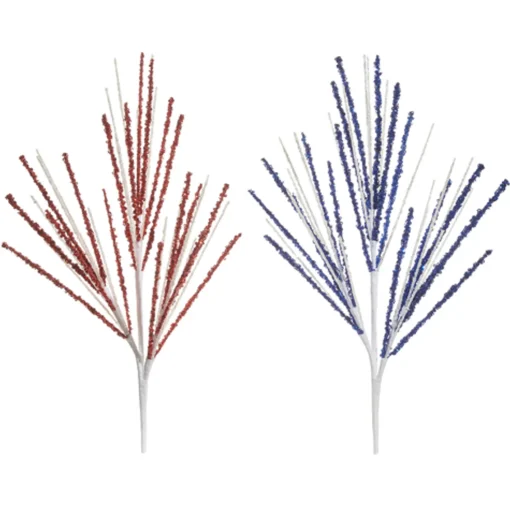 Raz Imports Raz 16.5" Blue and Red Glittered Spray F4506634 Discount