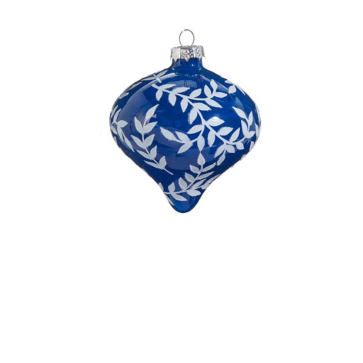 Raz Imports Raz 4" Blue and White Floral Delft Glass Christmas Ornament 4424554 Online