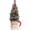 Raz Imports Raz 14" Bottle Brush Tree in Santa Mug Christmas Decoration 4419048 Sale