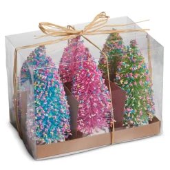 Raz Imports Raz 5.5" Box of 6 Bottle Brush Trees with Sprinkles Christmas Decoration 4506677 Clearance