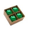 Raz Imports Raz 4" Box of 4 Green Satin Ball Vintage Inspired Christmas Ornaments 4332733 New
