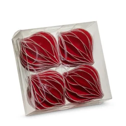 Raz Imports Raz 3.5" Box of 4 Red and White Glitter Paper Onion Shaped Christmas Ornaments 4516741 Discount