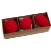 Raz Imports Raz 4" Box of 3 Red Flocked Glass Christmas Ornament 4523011 Best