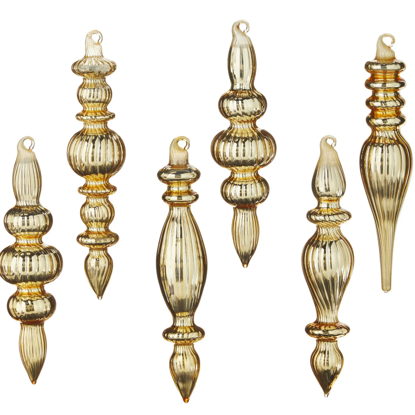 Raz Imports Raz 6.5" Box of Gold Finial Glass Christmas Ornaments 4122829 Best