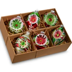 Raz Imports Raz 3" Box of Vintage Reflector Glass Christmas Ornament 4452860