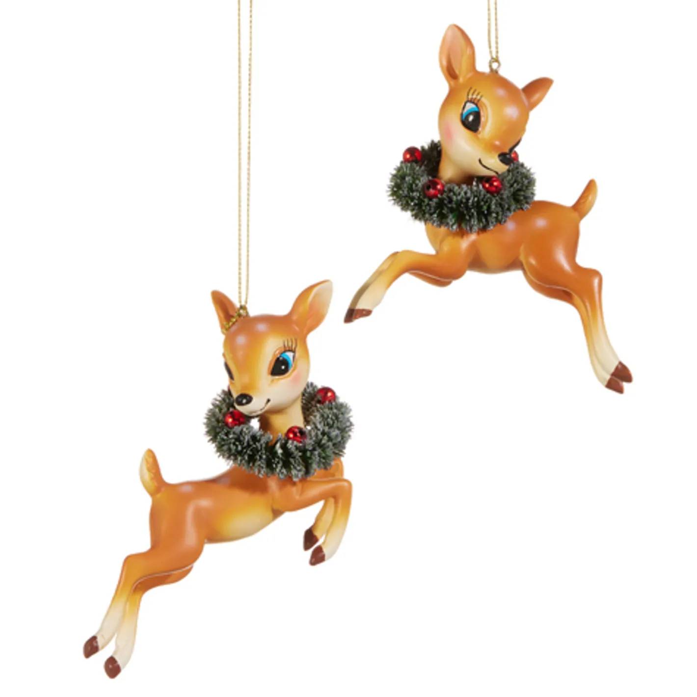 Raz Imports Raz 4.5" Brown Vintage Deer Christmas Ornament Set of 2 4520078 Clearance
