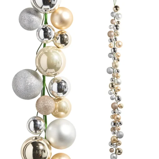 Raz Imports Raz 6' Champagne Ball Garland G4432706