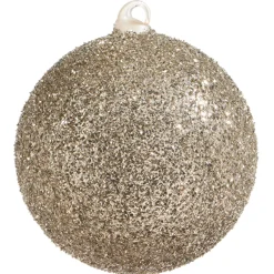 Raz Imports Raz 6" Champagne Glitter Ball Glass Christmas Ornament 4322917 Outlet