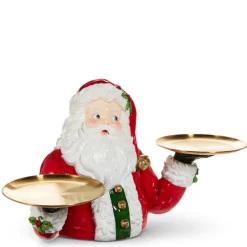 Raz Imports Raz 28.75" Christmas Table Top Santa Butler Figure with Serving Platters 4510332 Hot