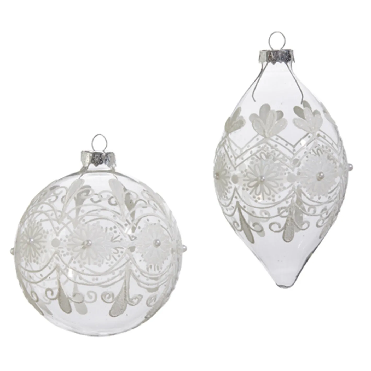 Raz Imports Raz 4" Clear Frosted Glass Christmas Ornament 4422833 Sale