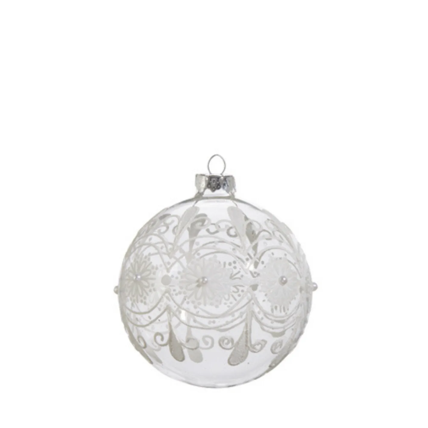 Raz Imports Raz 4" Clear Frosted Glass Christmas Ornament 4422833 Sale