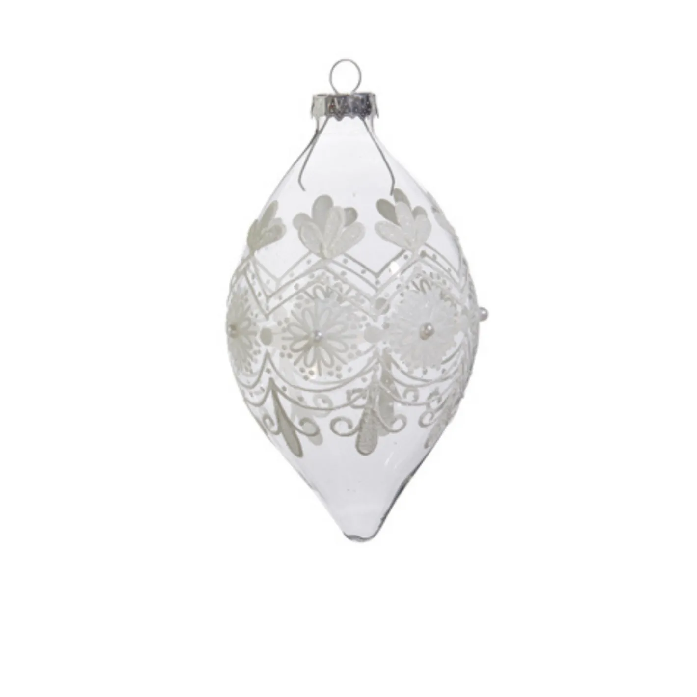 Raz Imports Raz 4" Clear Frosted Glass Christmas Ornament 4422833 Sale