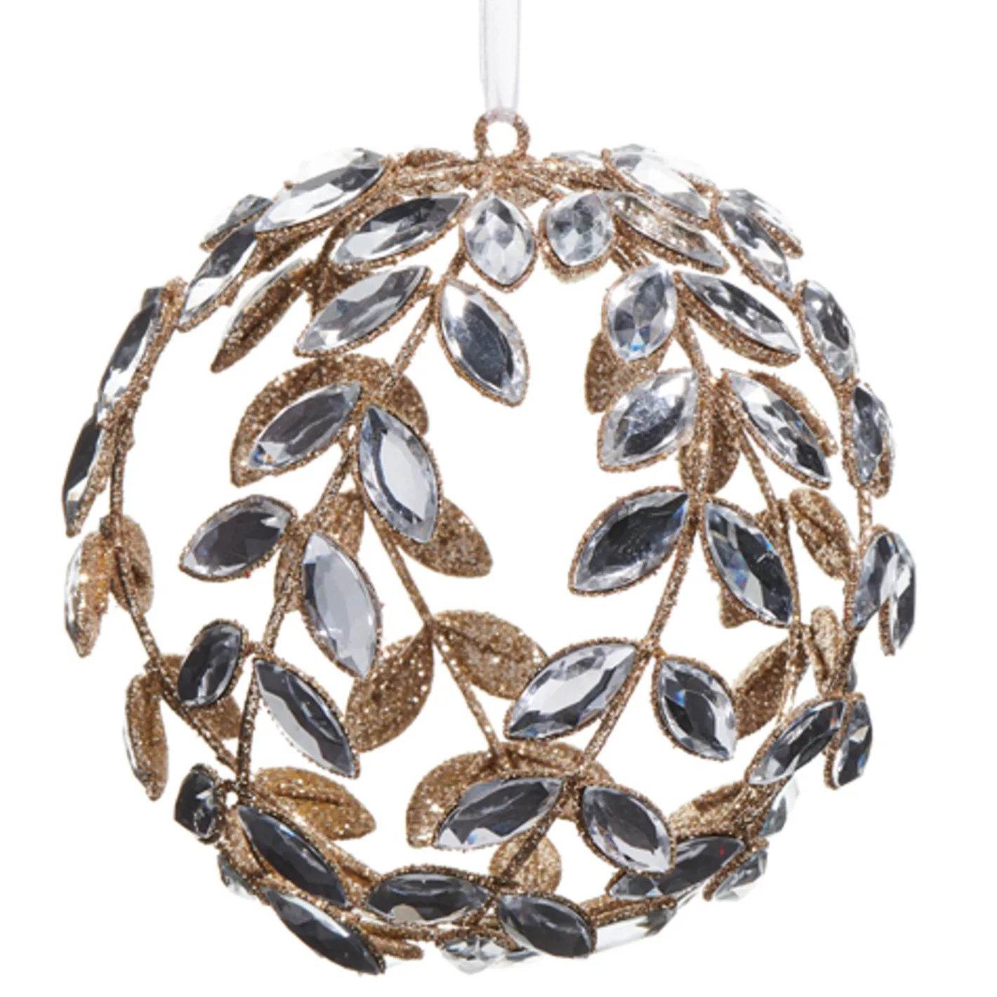 Raz Imports Raz 4.5" Clear Jeweled Vine Ball Christmas Ornament 4513552 Hot