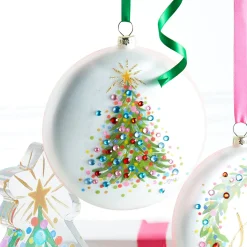 Raz Imports Raz 5" Confetti Tree Disc Glass Christmas Ornament 4524995 Clearance