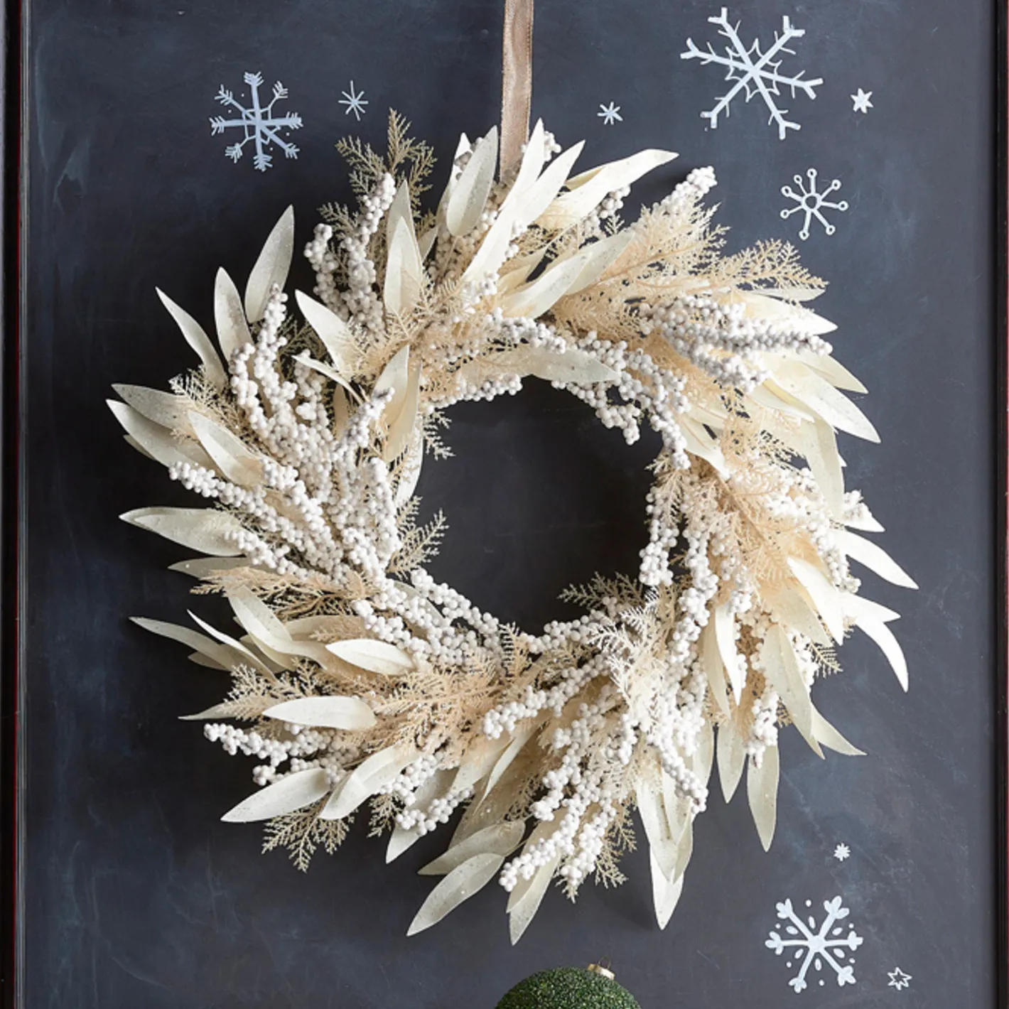 Raz Imports Raz 24" Cream Cedar and Laurel Leaf Christmas Wreath W4306696 Clearance