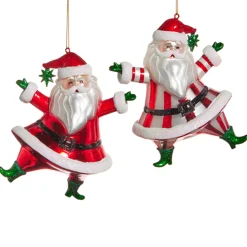 Raz Imports Raz 5" Dancing Santa Glass Christmas Ornament 4552869 Discount